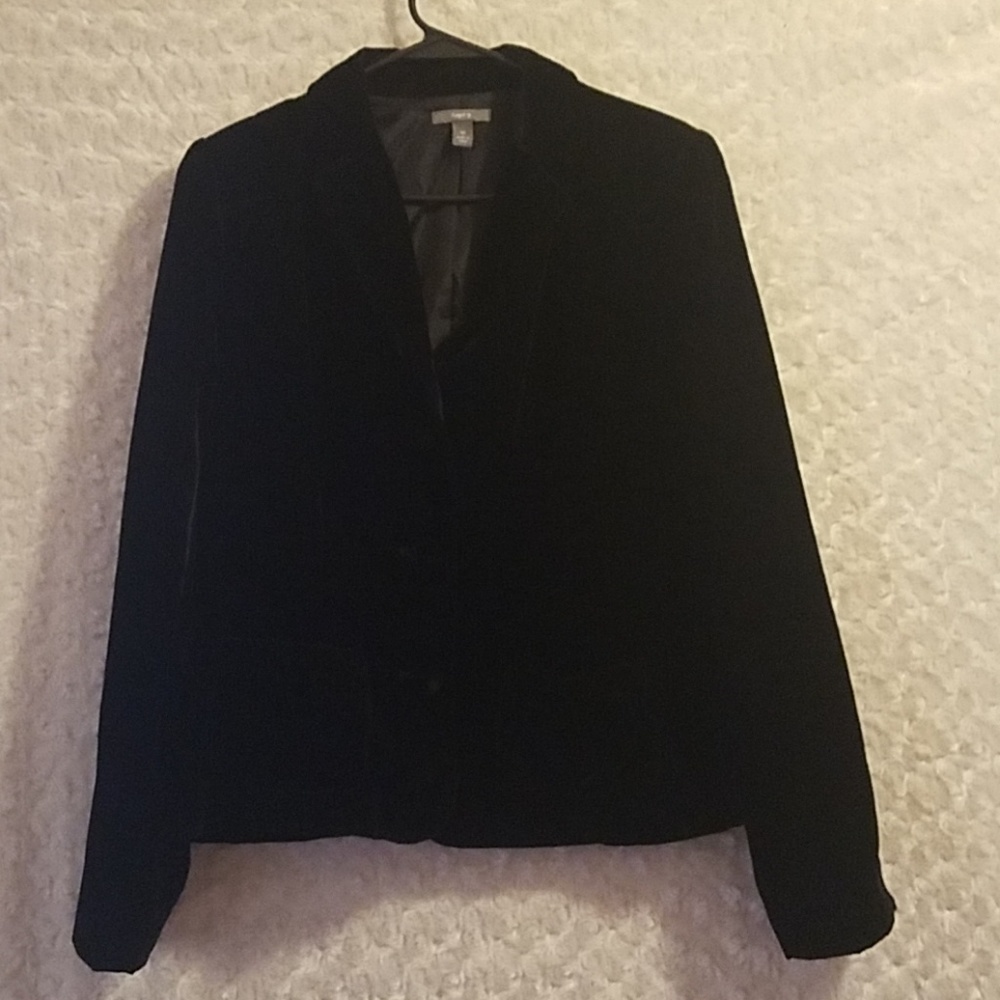 Apt 9 black velvet blazer with front pockets